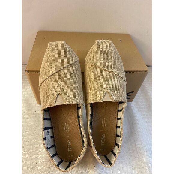 Toms natural textured canvas loafers size 8.5 - Picture 3 of 6